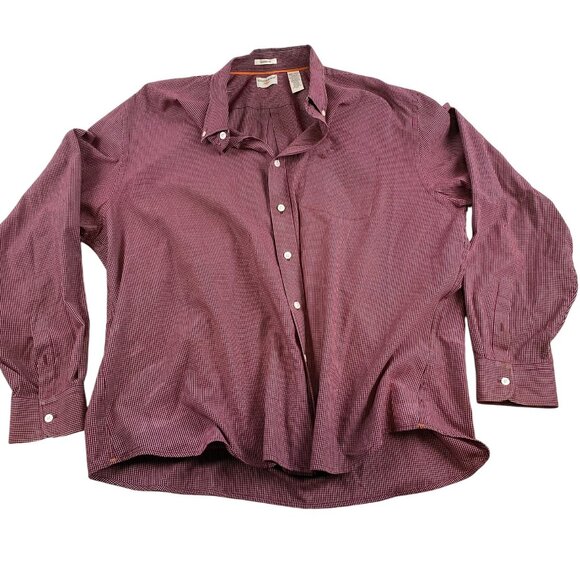 Dockers Men's Shirt XXL Classic Fit Long Sleeve Checkered Cotton & Polyester - Picture 1 of 9